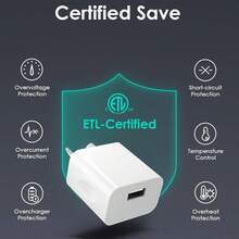 Bộ 2 sạc USB 5V2A, bộ chuyển đổi nguồn cổng USB-A, bộ chuyển đổi phích cắm tương thích với iPhone 14/13/12, Galaxy, máy đọc sách điện tử, MP3, điện thoại thông minh (Màu trắng) - Xem 7