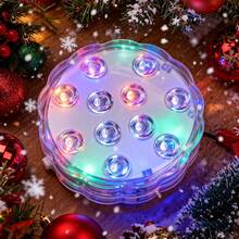 Christmas/Halloween Submersible LED Lights Remote Control, RGB Multi Color Changing Waterproof Light For Pool, Vase Base, Spa, Aquarium, Pond, Hot Tub, Decoration, Party,Garden Decoration,4 Pack(Exclude Battery) - Multicolor - View 7