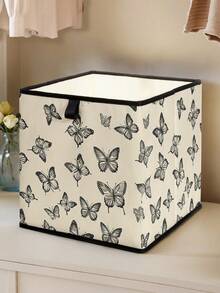 1pc Butterfly Pattern Open Storage Box, Stackable Storage Bin, Drawer Style Durable Multipurpose, Space-Saving Design Suitable For Home, Dorm, Home Organization, Under Bed Storage,Dorm Room - Multicolor - View 13