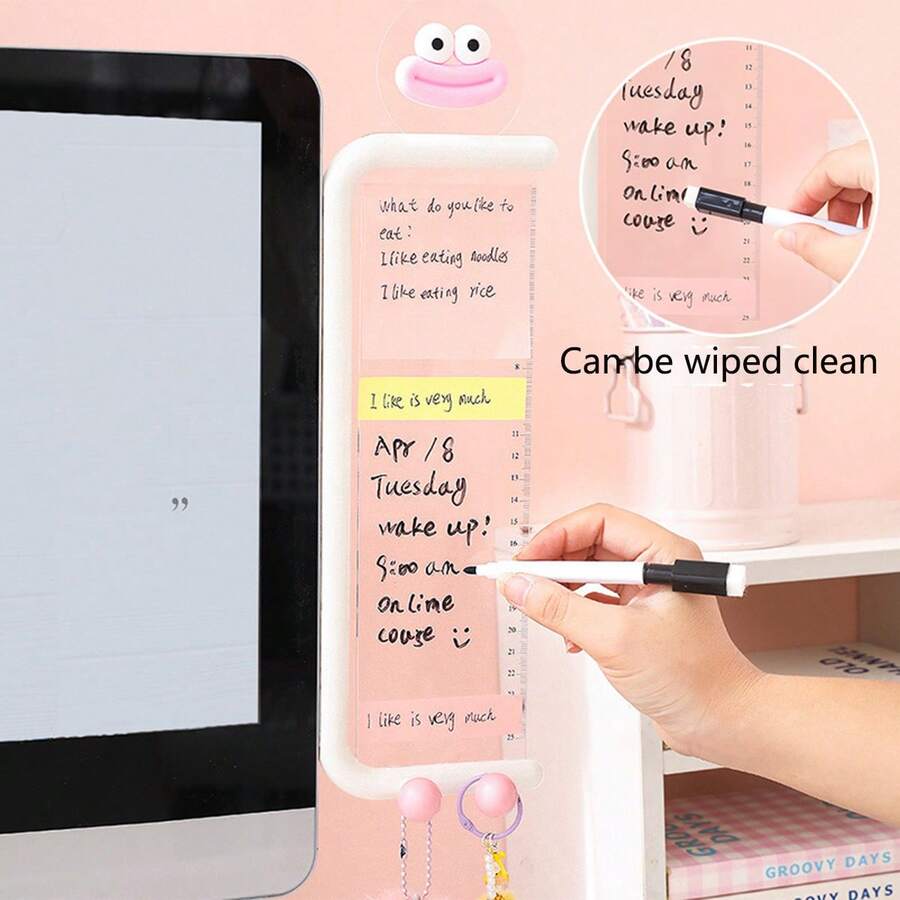 1pc Random Dopamine Funny Computer Screen Message Board, High-Quality Desktop Memo Holder, Office Supplies - Multicolor - View 1