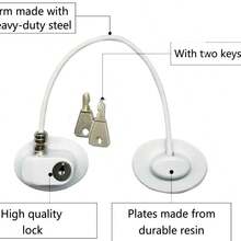 Window/Refrigerator Lock, Refrigerator Lock With 2 Keys, Security Lock, Adhesive, Suitable For Cabinet Locks, Refrigerator Locks And Drawer Locks Security Lock For Refrigerators, Cabinets, Drawers, Freezers And Doors - White - White - View 5