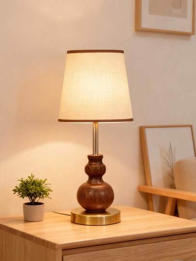 1pc Wooden Texture Decorative Table Lamp, Suitable For Living Room, Study, Hotel Bedroom, Outdoor Camping, Eid Gift, Bedroom, Reading, Student, Children, Decoration, Pregnancy Night Light, Sensor, Prayer Corner, Italian Style, Minimalist, European Style, Chinese Style, French Style, Modern Arabic Style, Minimalist Islamic Design, Oasis Mixed Style