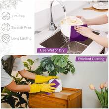 Tear Away Dish Cloths Rolls, 75 Sheets-11.8" X 11.8", Reusable Washable Dish Towels For Kitchen, Ultra Absorbent And Quick Drying Microfiber Cleaning Rags, Purple,25865139 - Purple - View 5