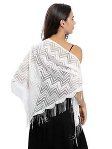 New Lightweight Hollow-Out Lace Knitted Triangle Scarf, Thin Shawlcover Upn For Summer, Sun Protection, Air Conditioning, Dates, Parties, Weddings, Geometric Pattern Fabric, Spring/Summer/Autumn