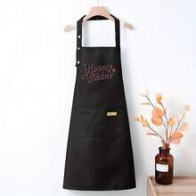 1pc Design-Sense Font Polyester Kitchen Apron - Easy To Clean, Durable & Stylish With Adjustable Straps, Multiple Pockets - Perfect For Home & Restaurant Cooking, Apron For Kitchen, Chef Apparel, Fun Kitchenwear, Sturdy Construction, Professional Chefs, Cooking Accessory, Modern Kitchenwear, Highquality Fabric, Culinary Enthusiasts - AZX0001 - View 6