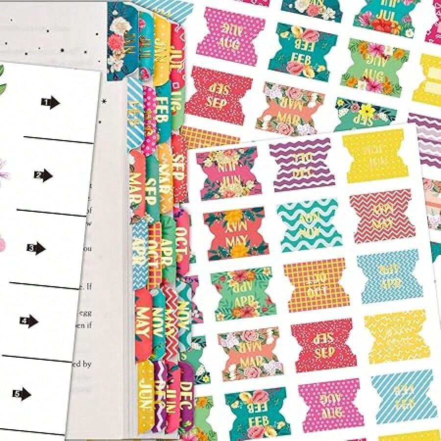 60 Monthly Tab Stickers Cute Design Monthly Planner Index Tabs Gold ...