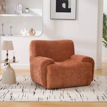 42" Wide Oversized Chenille Accent Chair – Deep Seat Single Sofa With Ergonomic Support – No Assembly Required Plush Reading Chair For Living Room, Bedroom & Dorm (Cloud-Like Cushion, Breathable Fabric, 350lbs Capacity) Sofa  And  Loveseat - 42吋-橙色-雪尼爾裝飾椅子 - 查看 2