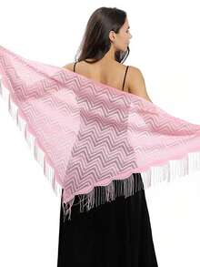 New Lightweight Hollow-Out Lace Knitted Triangle Scarf, Thin Shawlcover Upn For Summer, Sun Protection, Air Conditioning, Dates, Parties, Weddings, Geometric Pattern Fabric, Spring/Summer/Autumn