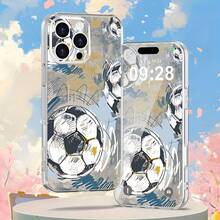 Funda de teléfono impresa con UV con patrón dinámico, graffiti de fútbol transparente, compatible con iPhone 16, 16 Plus, 16 Pro, 16 Pro Max, 13, 13 Pro, 13 Pro Max, 12, 12 Pro, 12 Pro Max, 11, 11 Pro, 11 Pro Max, 7, 8, X y XS. - Color transparente 2 - Ver 4