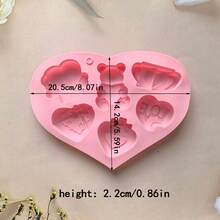 多色创意情人节爱心熊杯香薰皂模具，DIY心形糖果干果布丁巧克力硅胶模具，香薰蜡烛皂家居装饰硅胶模具情人节礼物 - 多色(愛心小熊) - 查看 2