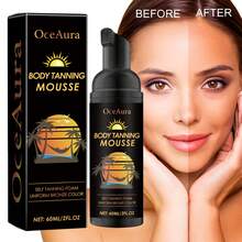3pcs, Bronze Self-Tanning Oil Moisturizing & Hydrating . Quick Color Development . Long-Lasting Results Suitable For Arms, Legs, Back, And Face For All Skin Types Summer Skincare . Self-Tanning . Face & Body Moisturizer Bronzing Powder Suitable For All Skin Types - Black - View 3