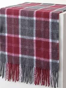 1条秋冬新款复古英伦风格子流苏窄款保暖围巾，时尚街头风轻盈仿羊绒高品质柔软舒适披肩，适合日常佩戴，尺寸：30厘米*180厘米（请在购买前查看尺寸详情） - 多色2 - 查看 2