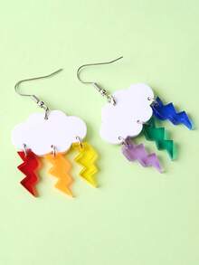 1 Pair Butterfly & Ghost Dangle Earrings, Cute Halloween Jewelry