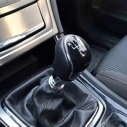 6-Speed Manual Gear Shift Knob For Mondeo Mk4, S-Max, C-Max, Focus Mk2, Kuga - Leather Shifter Lever Arm Headball Car Accessories