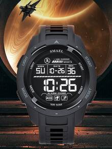 SMAEL Casual Versatile Sports Electronic Watch, LED Backlight Men's Sports Watch With Alarm, Chronograph, Multi-Function Wristwatch - Đồng hồ thể thao nam - Xem 6
