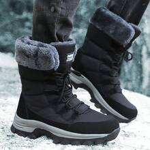 男士加厚羊毛雪地靴，户外情侣防水保暖防滑靴，带加厚毛内衬 - 彩色 - 查看 3