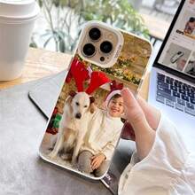 1pc Customized Photo DIY Design, Customize Your Animated Image, Eternal And Fashionable. 1pc Eternal Customized Matte Black Wedding Lens Frame Phone Case, Suitable Compatible With Apple Phones