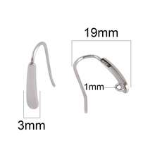 20pcs/Lot Stainless Steel Earrings Base Polygon Stalk Earring DIY Earring Findings For DIY Jewelry Making Connector Accessories - 20 Pieces# Ear Hooks - View 7