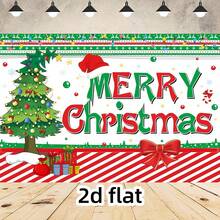 2D Flat Banner, 1pc Winter Christmas Happy Photography Background Cloth, Perfect For Wedding, Birthday, Outdoor, Party Decoration, Christmas Snow Scene Photo Booth Props