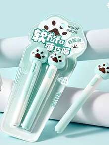 2pcs/Set Cute Smiling Face, Rabbit, Cat, Dog Push Button Pens, Cloud Shaped Retractable Ballpoint Pens With 0.5mm Refill, Suitable For Students - Black - View 16