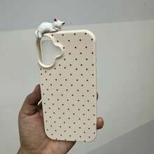 可爱粉色时尚手机壳 3D猫狗手机壳 兼容 17/17PRO/17PROMAX/17Air/16/15/13/14/12/11 Pro Max 可爱小猫小狗软壳防震后盖 女士节礼物 - 白色 - 查看 19