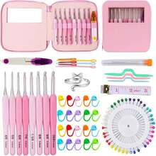 9pcs-99pcs Pink Soft Handle Crochet Hook Set, Yarn Knitting, Crochet Knitting, Suitable For DIY Handcraft Lovers, Crochet Handicrafts, Hats, Bags, Clothes, Socks (Random Color)