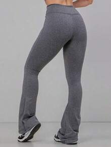 Flare Strap Ballerina Style, Thick Fabric, High Waist, In Premium Polyester Spandex, Comfortable With Wolfox. - 灰色 - 查看 3