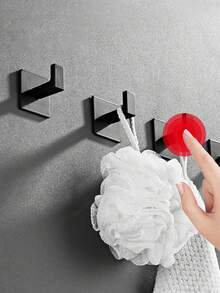 Bộ 1/2/4 móc treo tường kim loại hiện đại với lớp keo dính chắc chắn, dễ dàng lắp đặt, dùng để treo áo choàng, khăn tắm trong phòng tắm, nhà bếp, phòng ngủ. Móc treo bằng thép không gỉ bền chắc, lý tưởng để cất giữ quần áo, tiết kiệm không gian, móc treo tường tiết kiệm diện tích, móc dán chịu lực cao, hoàn hảo cho trang trí nhà cửa, phụ kiện phòng tắm chống thấm nước, thiết kế hiện đại, sang trọng. - màu đen - Xem 6