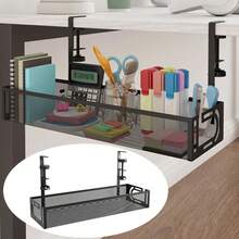 Under Desk Cable Management Tray Wire Management No Drill Cables Tray With Clamp - Black - View 8