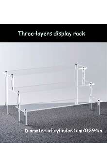 1pc Multi-Tier Transparent Acrylic Step Shaped Display Rack, Desktop Acrylic Multi-Layer Versatile Blind Box Display Stand For Collectibles, Perfume, Cosmetics Storage & Display - Clear - View 5