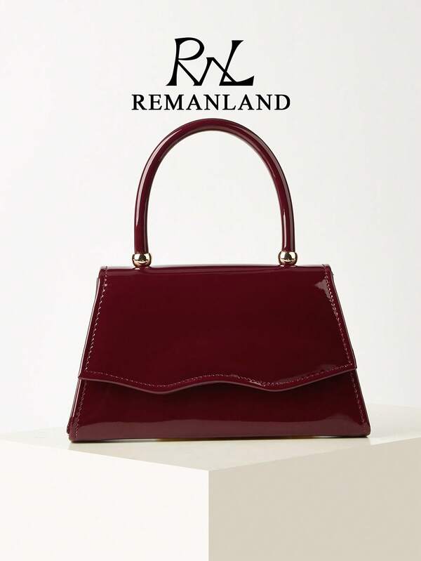 REMANLAND Bolsa De Mão Requintada Em Vermelho Vinho Brilhante, Elegante E Moderna, Em Pu, Para Usar No Ombro Ou Transversalmente. Ideal Para Festas, Casamentos, Jantares E Banquetes. Perfeita Para Mulheres Que Adoram Festas E Eventos Formais. Um Presente Ideal Para Mulheres.