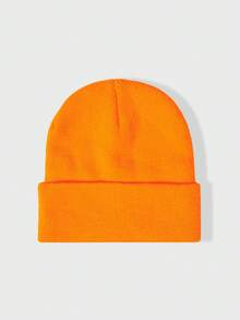1pc Y2K Style Fashionable Versatile Oversized 360 Needle Flat Knit Beanie Hat, Suitable For Street, Party, Autumn/Winter Outdoor - Knitted Hat - View 43