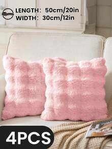 1/2/4 Stück luxuriöser Kunstfell Toskana Kissenbezug, Kissenhülle, ohne Kisseneinsatz, flauschige Heimdekoration Kissenhülle für Wohnzimmer Sofa, Schlafzimmer Kopfteil, Überwurfkissen, Oeko-Tex