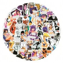 60张动漫老婆贴纸 - 色彩鲜艳的水瓶和笔记本电脑贴纸，彩色PVC材质，非常适合用于剪贴簿、手机、滑板等，剪贴簿贴纸 | 趣味贴纸设计 | 耐用贴纸，可爱贴纸，流行，装饰，动漫人物，圣诞手工艺品，韩国流行女团，圣诞节，工艺品，不熟悉的事物 - 彩色 - 查看 7