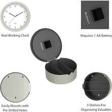 Reloj de Pared con Caja Fuerte Oculta, 10" - 1 - Ver 4