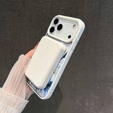 Blue Lily Whisper Large Hole Matte Frame Transparent Magnetic Sticker Suitable For IPhone 17 Air 16 15 14 13 12 Pro Max/17 16 15 14 Plus X/XS Max Phone Case Compatible With Samsung S22 S23 S24 S25 Plus/Ultra/Plus/FE/+ Shockproof Protective Case Supports Wireless Charging - 藍色 - 查看 6