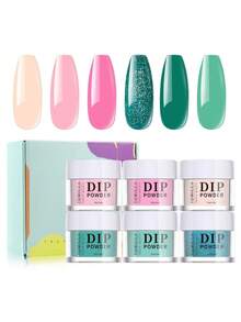 6-8-12-20色10克美甲粉套装，多色美甲设计DIY沙龙礼品，女士适用 - 彩色 - 查看 18