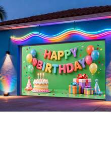 1pc Happy Birthday Backdrop With English Letters Decoration Hanging Cloth Party Decor Prop