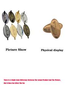 DIY手工纽扣、包袋配件、装饰性logo纽扣、行李箱五金配件、DIY手工包袋金属徽章、行李箱金属铭牌、金属“手工”斜体服装标签、手工服装及包袋字母标签、多色椭圆形合金手工标签、缝纫工艺配件、服装、牛仔裤、鞋子、包袋手工标签 - 彩色 - 查看 6