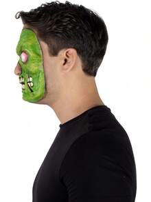 Ghoulish Productions Aplicación de látex Half Mask Green Zombie, Aplicación de Zombie Pegatina Verde, Ideal para usar en maquillajes de Halloween y caracterizaciones - 1 - Ver 5