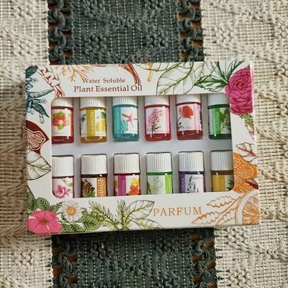 2 cajas de 24 botellas de aceites esenciales humidificadores solubles en agua, aromaterapia doméstica interior, aromaterapia a bordo, aceite aromático a granel para el interior del coche, caja de regalo de color, adecuado para