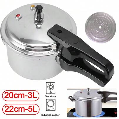 3/5 Litre Pressure Cooker For Kitchen & Catering, Aluminum Alloy , Suitable For All Hob Types Including Induction Hob - Silver