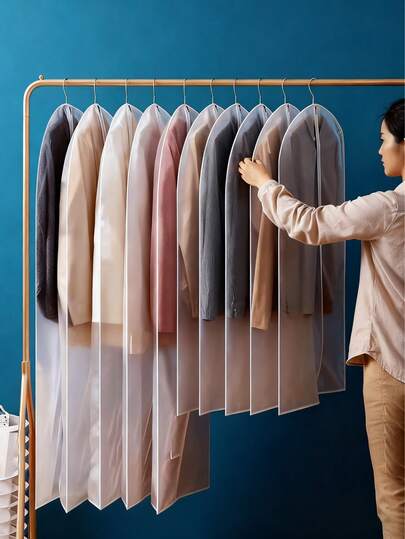 5 Stück Kleidersäcke, transparente Reißverschluss staubdichte Anzugtaschen, feuchtigkeitsgeschützte Kleiderschrank-Aufbewahrung, transparente Kleiderschutzabdeckungen, strapazierfähige Nähte, für Kleidung, ideale Haushaltsgegenstände