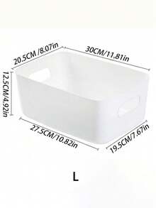 1 件白色桌面收纳盒矩形化妆厨房抽屉塑料篮用于整理钥匙和小物品，设计简洁优雅 - 白色 - 查看 12