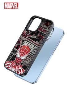 حافظة هاتف مرخصة رسميًا من Marvel مزودة بميزتي مقاومة الانزلاق ومقاومة السقوط، حافظة هاتف ممتازة مزودة بتصميم مرآة، متوافقة مع سلسلة هواتف آبل 11، 12، 13، 14، 15، 16، برو، برو ماكس، بلس