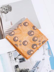 1pc Fashionable Men's Elegant Peacock Feather Pattern Pocket Square/Handkerchief, Suitable For Business And Formal Events