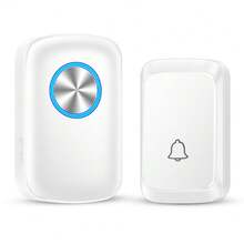 1 套 3 节 AAA 电池供电无线门铃，60 种旋律，5 种音量等级，远距离无线门铃，适用于家庭、客厅、花园、卧室，USB 供电 - 白色 - 查看 7