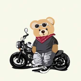 1 st/2 st/3 st Cool Bear DIY A-klass tvättbara värmeöverföringsklistermärken, lämpliga för män/kvinnor T-shirts, ryggsäckar, klistermärken, dekorationer, retrostämplar, etiketter, märken, logotyper, retrokepsar, DIY-kläddekorationer, tygdekorationer, säsongsdekorationer, retrostil, värmebeständigt material, tvättbara lappar, stryklappar, hantverkshobbyister, DIY-modeentusiaster