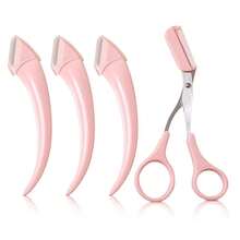 4件/2件/1件不锈钢眉毛修剪剪刀套装，带梳子，适合任何肤质，男女通用，可用于脱毛、化妆、家居装饰、梳妆台、旅行、卧室等多种用途。多功能产品，包含化妆配件、眉剪，也是圣诞礼物等佳品。