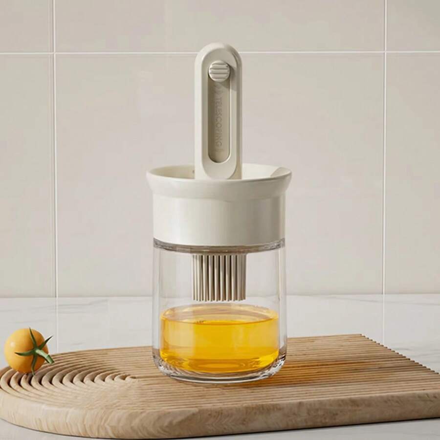 Kitchen Cooking Oil Dispenser With Brush, Oil Bottle Oil Brush Silicone Smear Brush Cooking Vinegar Sauce Barbecue Frying